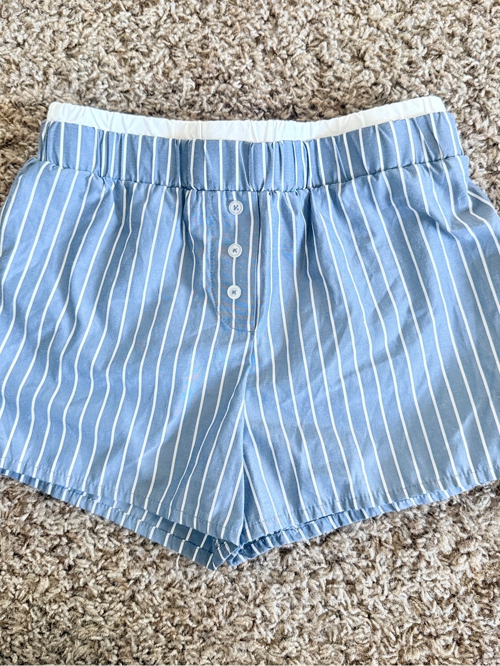 art class Blue and White Striped  Lounge Shorts